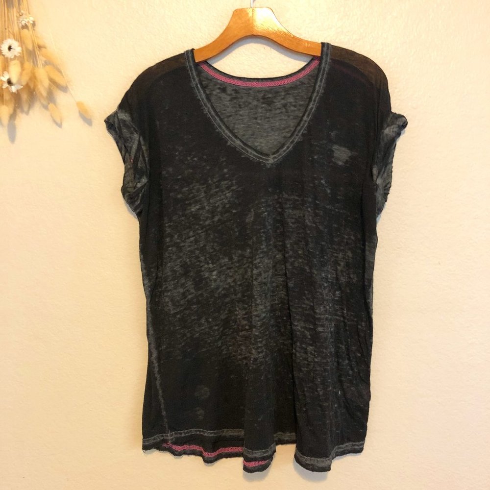 Free People Distressed Slub Oversized Tee